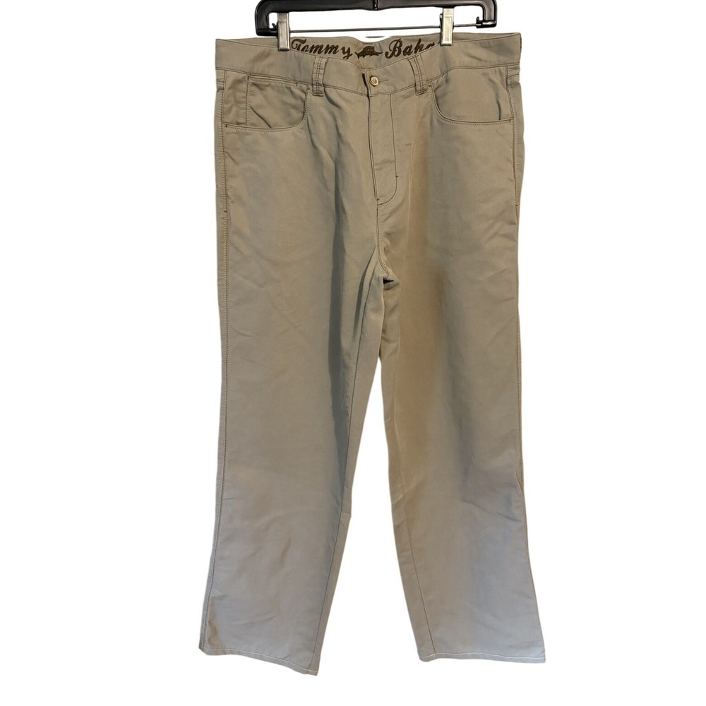Tommy‎ Bahama Pants Tencel Cotton Blend Men's 36x30 Beige Relaxed Fit Chino - Picture 2 of 16